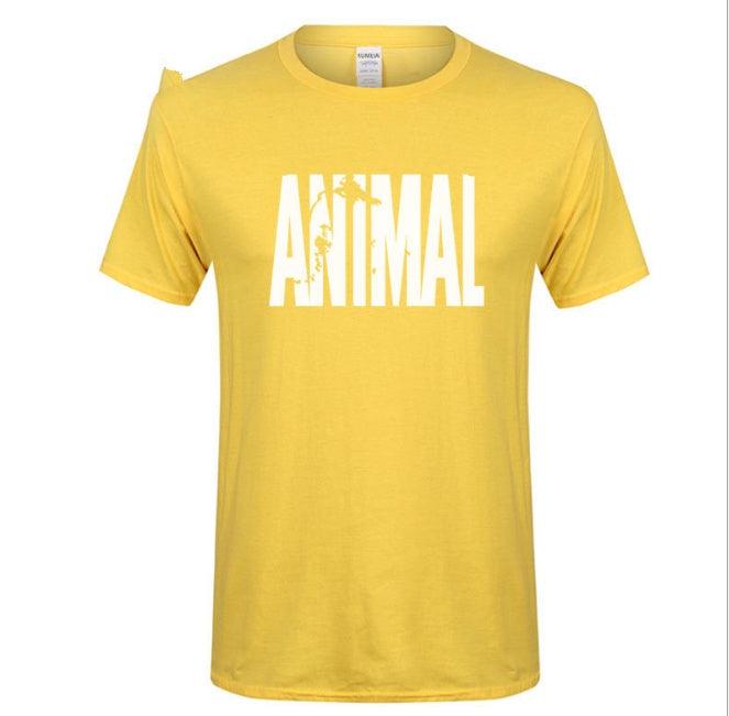 summer leisure ANIMAL alphabet print collar T-shirt pure cotton - WOMONA.COM