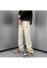 Men's Slim Straight Bootcut Trousers - WOMONA.COM