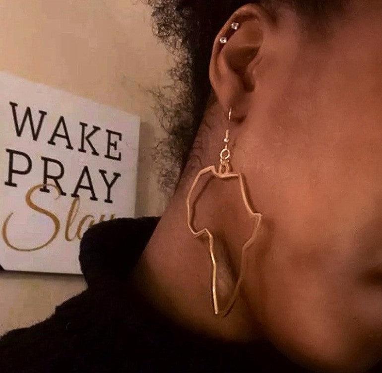 Africa Map Earrings