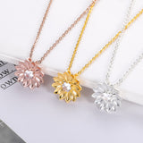 Jewelry Sunflower Zircon Ladies Necklace - WOMONA.COM