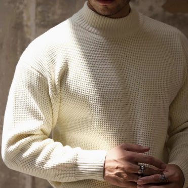 Thickened Half-high Collar Sweater Men's Cotton Thick - WOMONA.COM