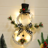 Christmas wreath pendant LED lights garland - WOMONA.COM