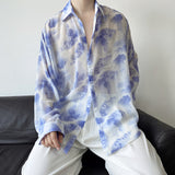 Summer Tulle Long Sleeve Shirt Breathable Men - WOMONA.COM