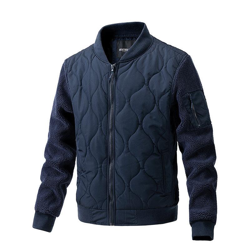 Chaqueta de lana con cremallera para otoño e invierno para hombre