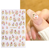 Marble-edged Eyes Love-backed Glue Nails - WOMONA.COM