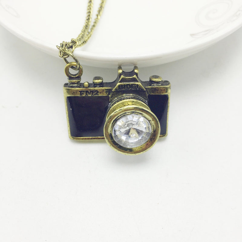 Vintage Camera Necklace Long Sweater Chain - WOMONA.COM