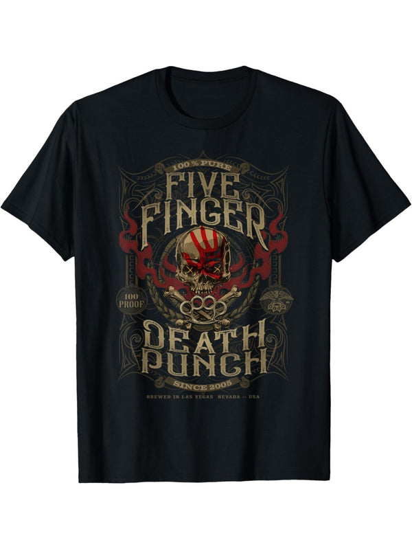 Camiseta 5FDP con texto interesante impreso, cuello redondo, manga corta, para hombre