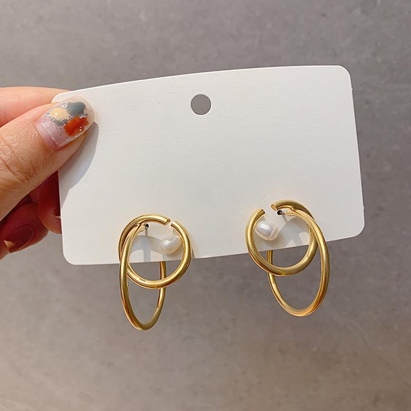 Gold-Tone Coiled Circle Earrings