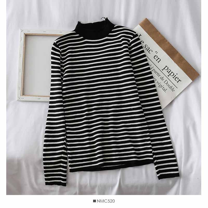 Sweaters Women Knitting Striped Student Elegant - WOMONA.COM