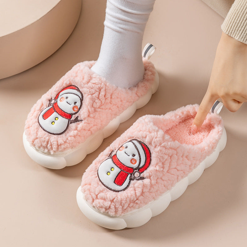 Cute Snowman Slippers Winter Indoor