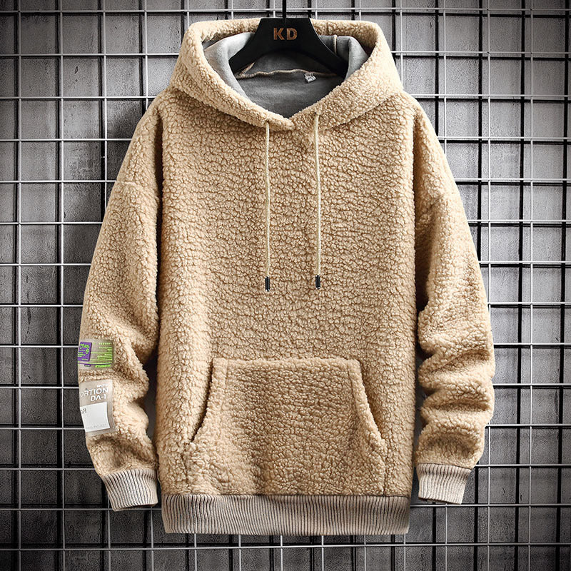 Lamb Wool Sweatshirt Velvet Padded Thickened Coat