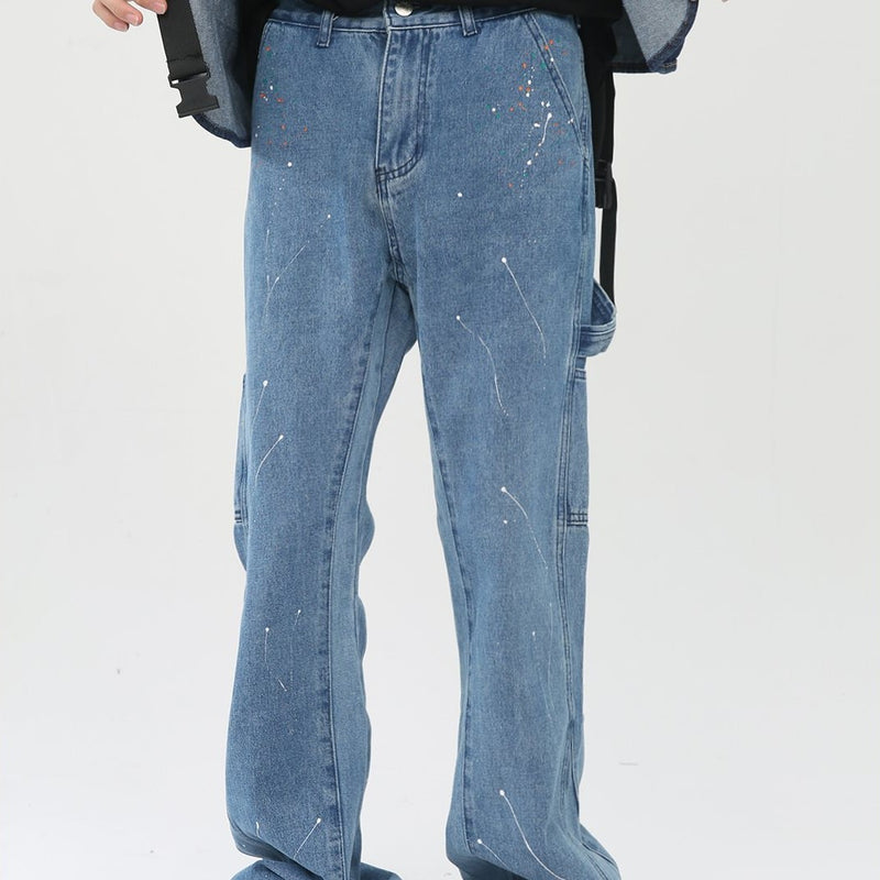 Basic Slightly Flared Split Jeans - WOMONA.COM