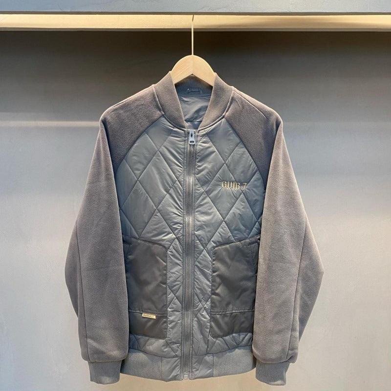 Stitching Design Baseball Uniform Cotton-padded Jacket - WOMONA.COM