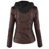 Europe Hot Removable Solid Leather Jacket - WOMONA.COM