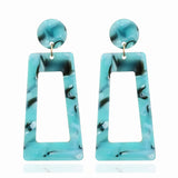 Geometric trapezoidal acetate earrings - WOMONA.COM