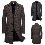 Woolen coat men's single-breasted men's woolen trench coat - WOMONA.COM