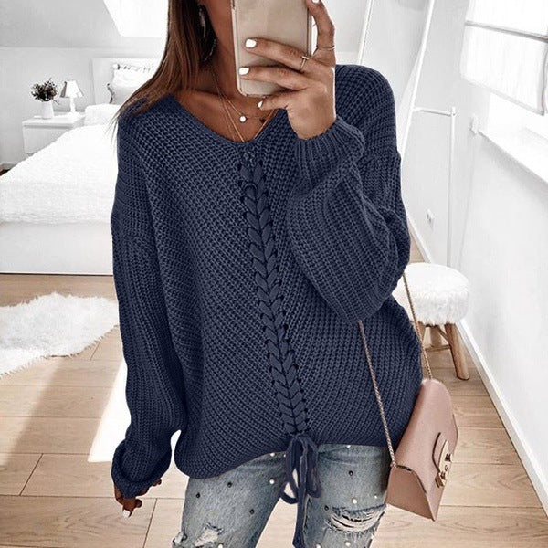 Loose knit tops for women's sweaters - WOMONA.COM