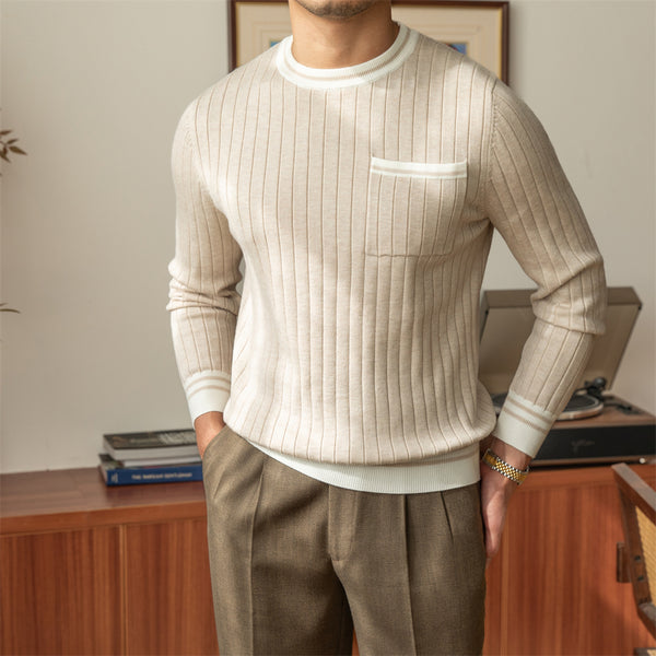 Crew Neck Long Sleeve Sweater Pullover - WOMONA.COM