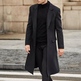 Men's Long Trench Coat Woolen Coat - WOMONA.COM