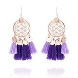 Tassel Dreamcatcher Sequin Earrings - WOMONA.COM