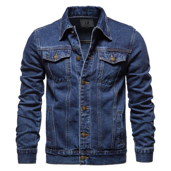 Jacket Men Casual Blue Lapel Jeans Jackets Qualit - WOMONA.COM
