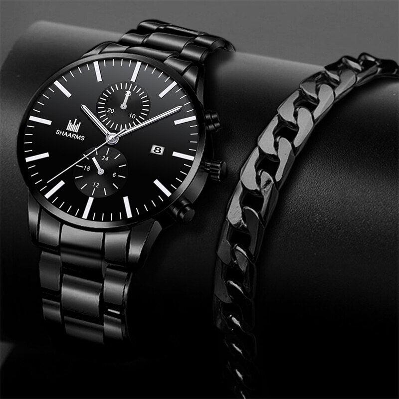 Fake Hree Eye Fashion Business Quartz Watch - WOMONA.COM