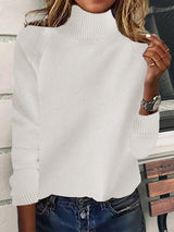 Damen Raglan-Rollkragenpullover mit dickem, hohem Stehkragen