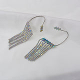 Rhinestone Tassel Earrings Women - WOMONA.COM