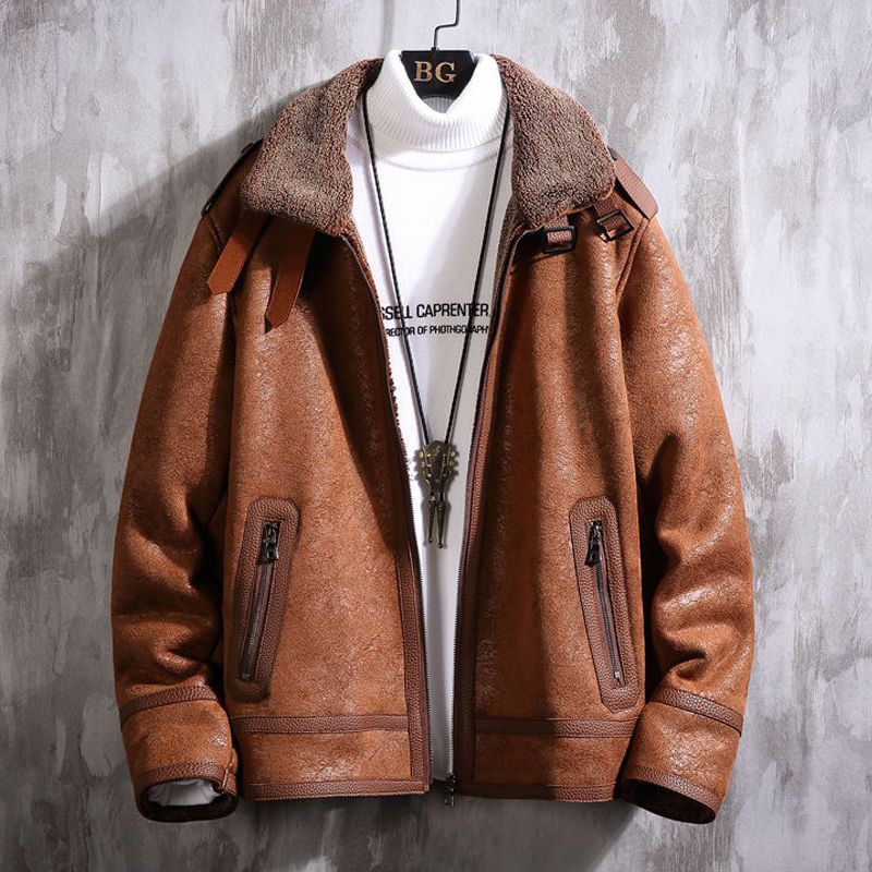 Men's Fashionable Lamb Fur Coat - WOMONA.COM