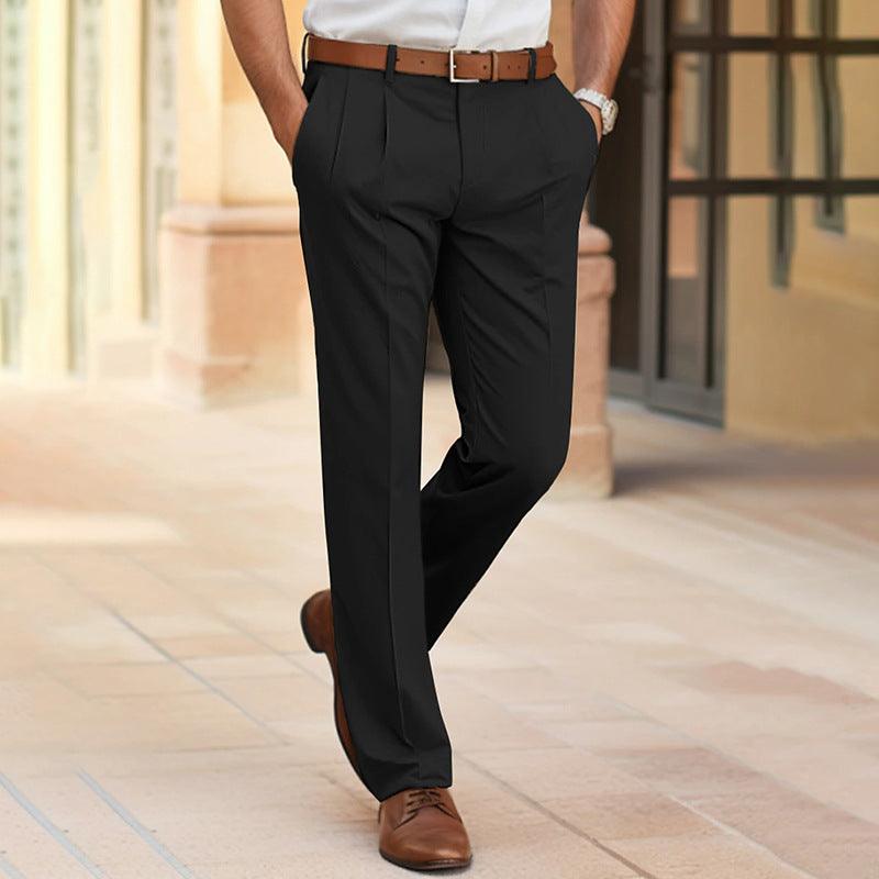 Mid Waist Straight Long Pants For Office Business Formal - WOMONA.COM