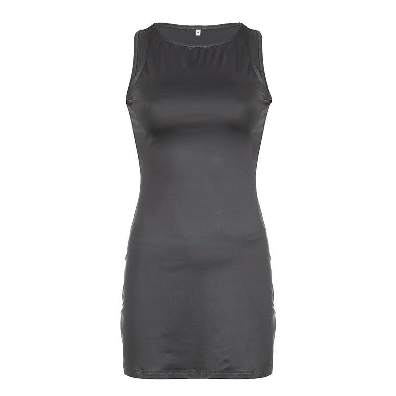 Simple Solid Color Vest Skirt Women's New Slimming - WOMONA.COM