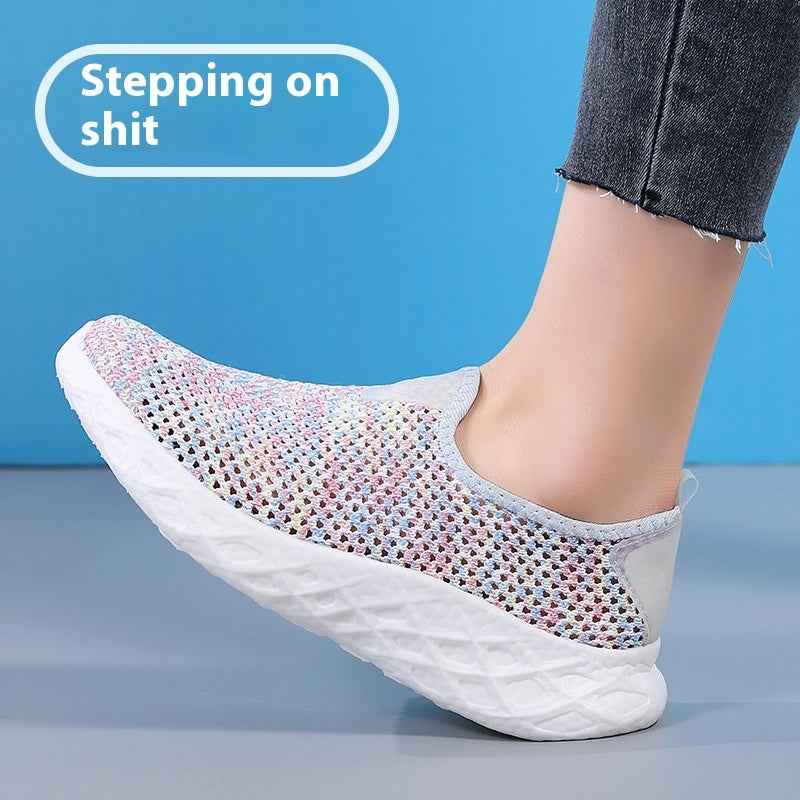 Damen Slip-On-Sneakers mit weicher Sohle aus Mesh