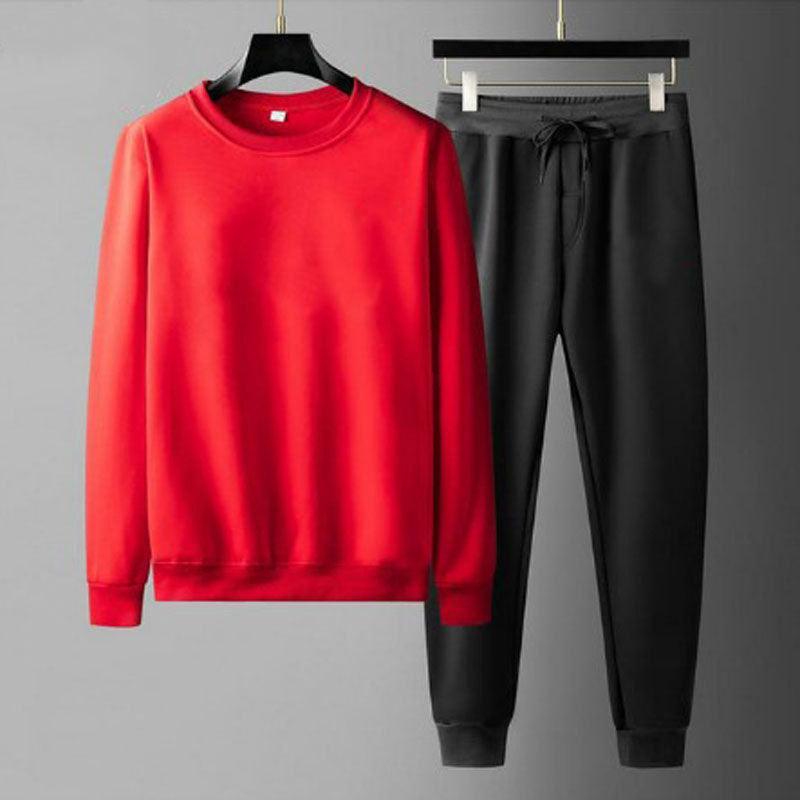Round Neck Sweatshirt And Sweatpants Fashion Sports Men Suit - WOMONA.COM