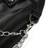 Arm chain leather jacket - WOMONA.COM