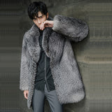 Men's Long Warm Mink Fur Coat - WOMONA.COM