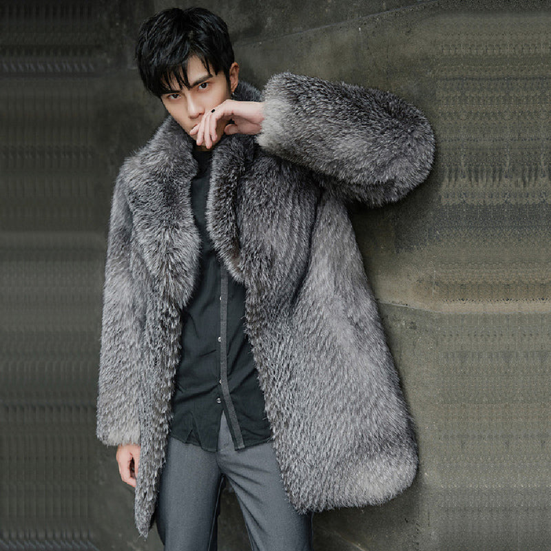 Men's Long Warm Mink Fur Coat - WOMONA.COM