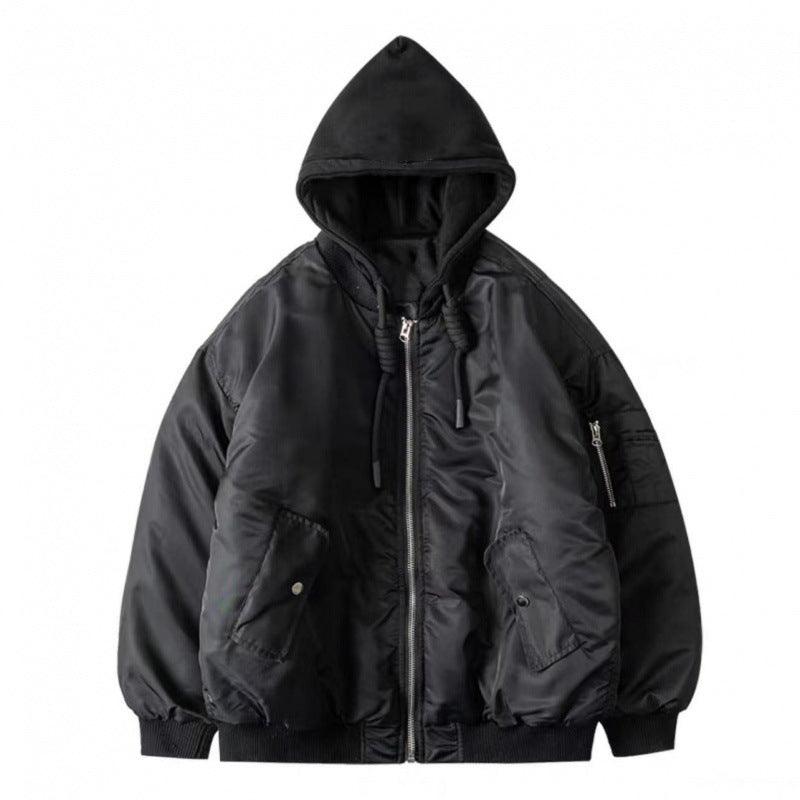 Winter Hooded Baseball Uniform Cotton-padded Jacket Coat - WOMONA.COM
