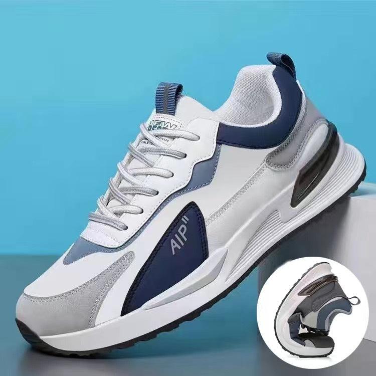 Casual Men's Shoes Soft Sole Color-block Lace-up Sneakers - WOMONA.COM