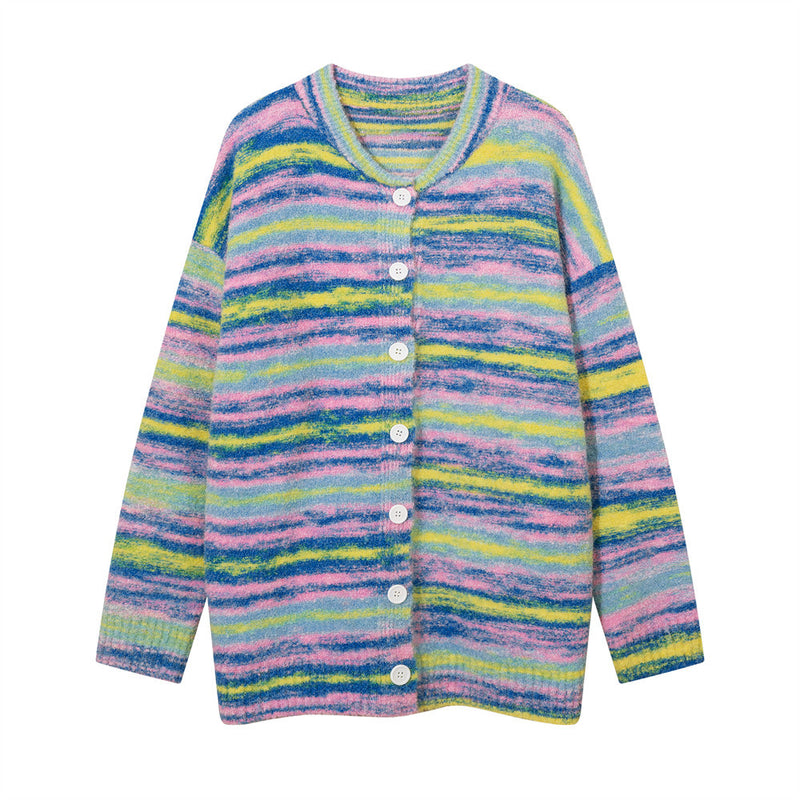 Autumn And Winter Men's Striped Cardigan Sweater - WOMONA.COM