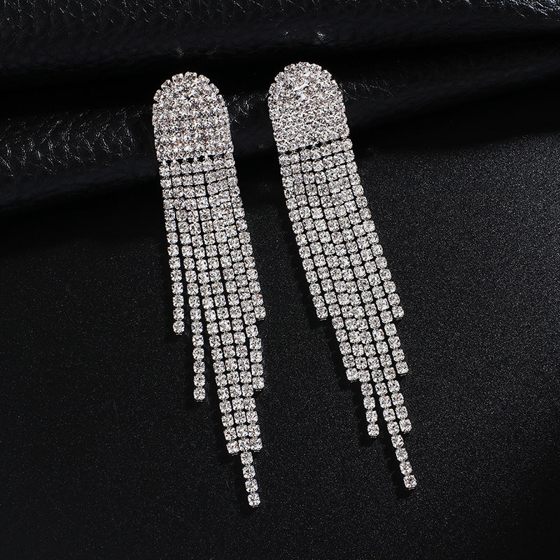 European And American Exaggerated Tassel Earrings Women's - WOMONA.COM