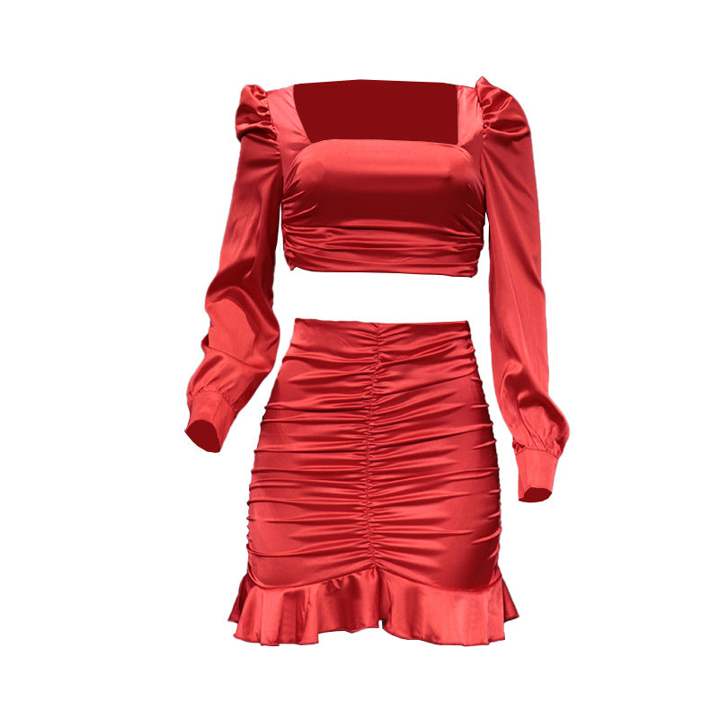 Women's Pleated High Waist Suit - WOMONA.COM