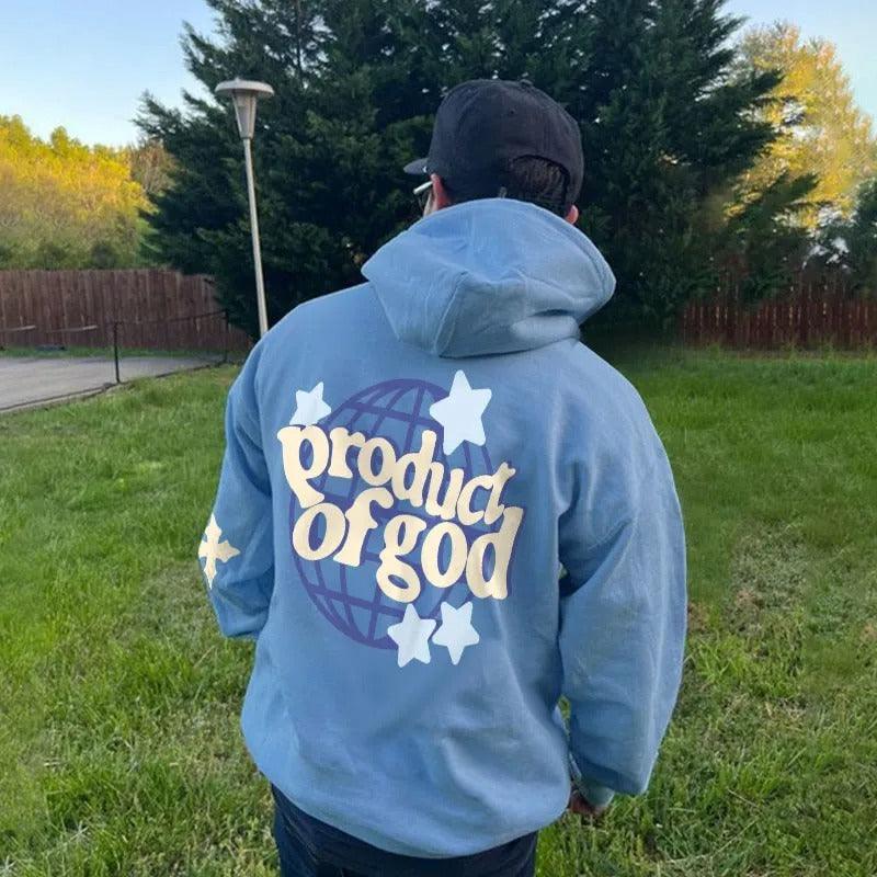 Pocket Drawstring Printed Hoodie Men - WOMONA.COM