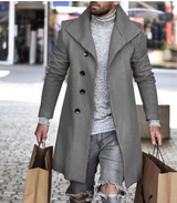 Woolen Coat Mid Length Men's Trench Coat - WOMONA.COM