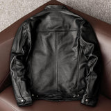 Leather Men's Stand Collar Leather Jacket Coat Youth - WOMONA.COM