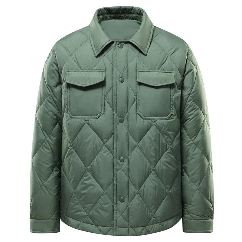 Lapel Thickening Down Jacket Men's Short Coat - WOMONA.COM