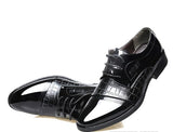 pointed business dress shoes leather men's - WOMONA.COM