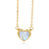 Romantic Heart Necklace Copper Zircon Pendant Necklace - WOMONA.COM