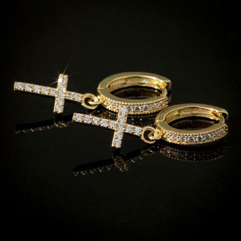 Lady Cross Earrings - WOMONA.COM