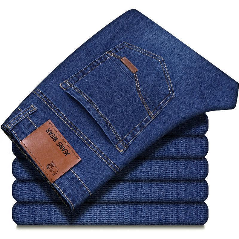 Loose Straight Casual Work Stretch Jeans For Men - WOMONA.COM