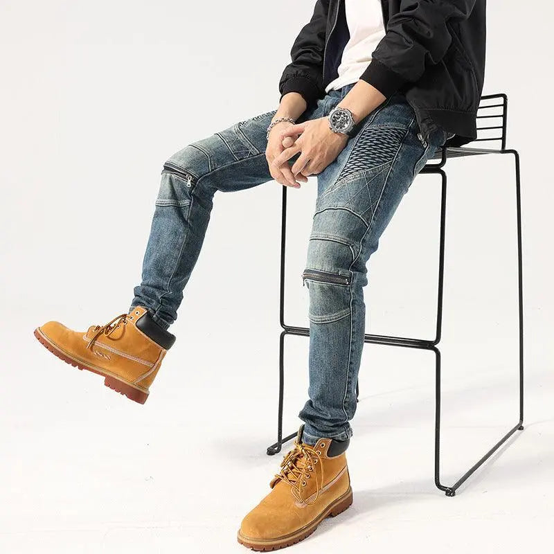 Men's Fashion Street Slim Fit Jeans Casual - WOMONA.COM